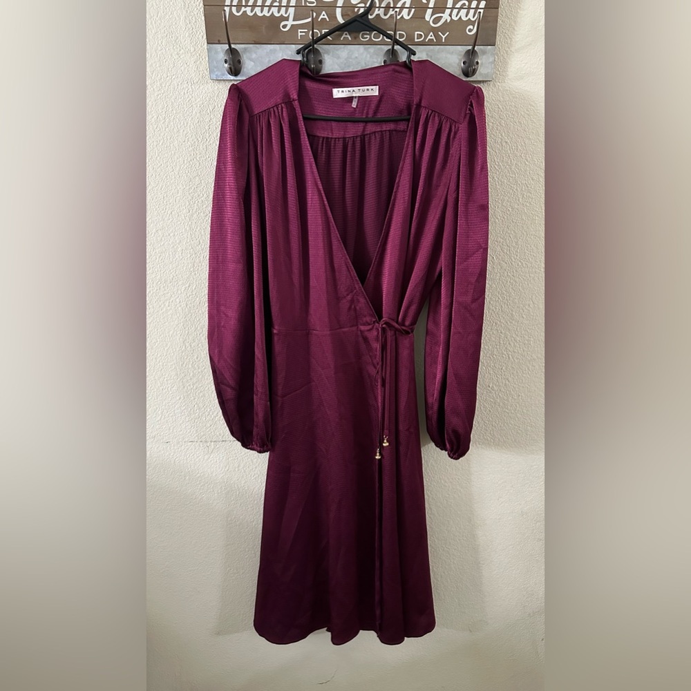 Elegant Burgundy Wrap Dress